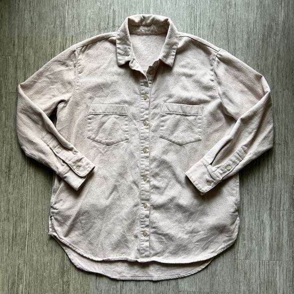 J. Crew Dusty Pink Speckled 100% Cotton Flannel Button Down Shirt Size Small - Picture 1 of 9